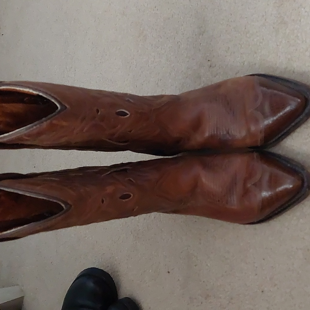 Brown Leather Heeled Boots